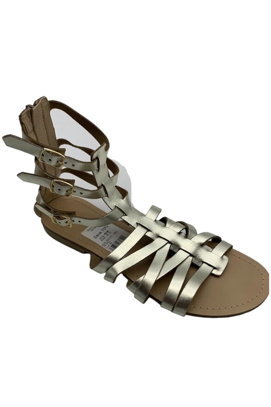 Aqua Women's Emil Strappy Gladiator Sandals Gold - Medium